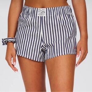 Paige Lorenze Dairy Boy Fitted Boxer Short in Candy Stripe Blue NWT